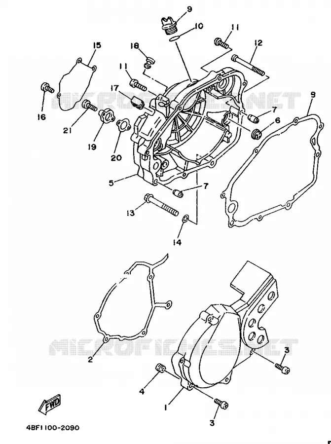 COVER - ENGINE 1 Yamaha MOTO 200 1994 WR  WR200