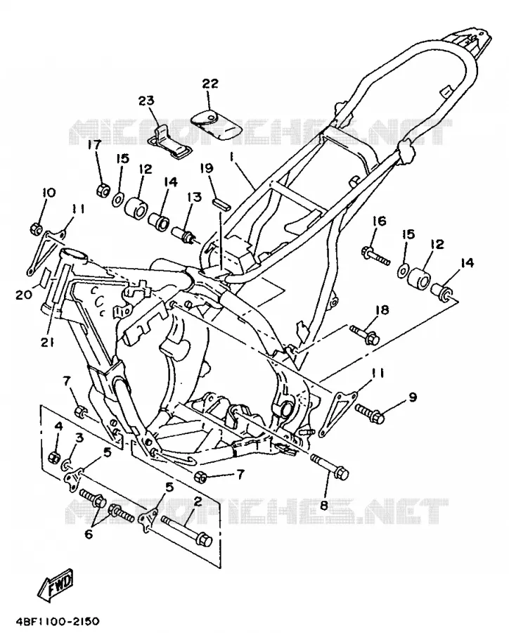 FRAME Yamaha MOTO 200 1992 WR  WR200RD/WR200