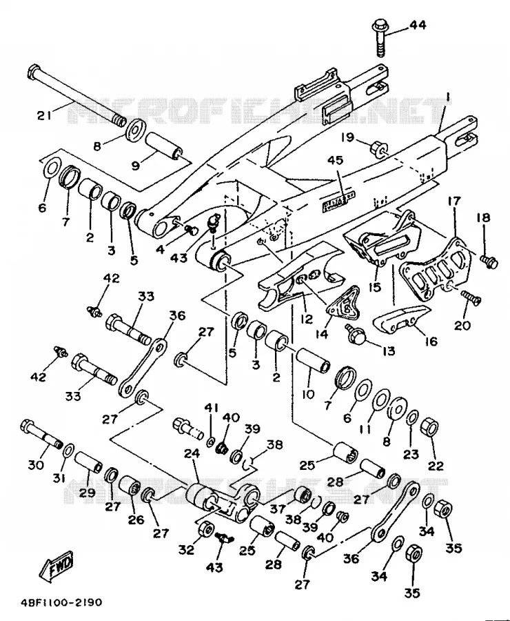 SWINGARM Yamaha MOTO 200 1992 WR  WR200RD/WR200