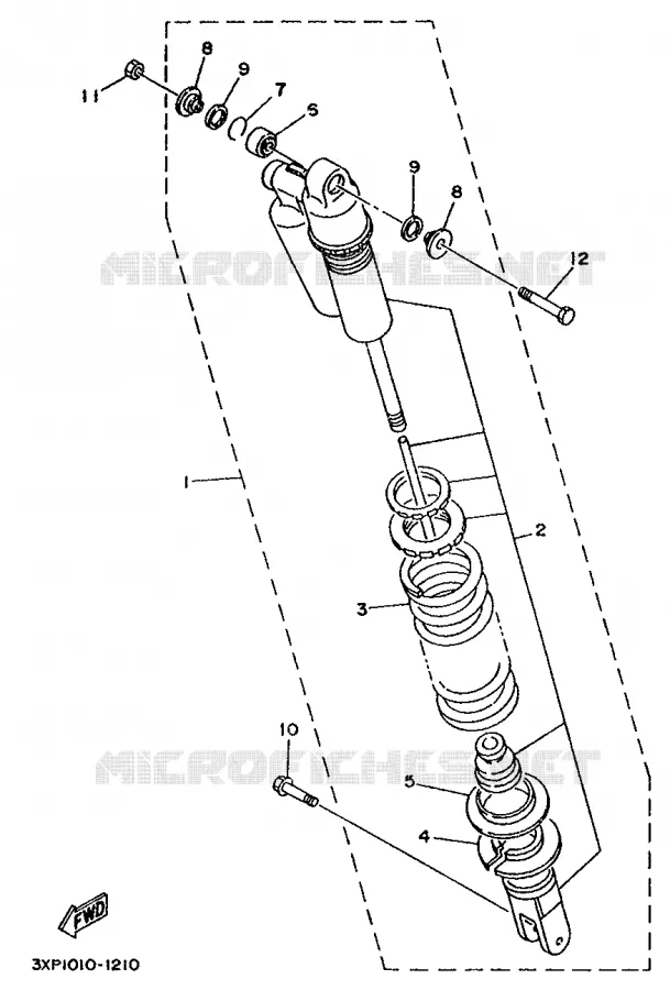 REAR SHOCK ABSORBER Yamaha MOTO 200 1992 WR  WR200RD/WR200
