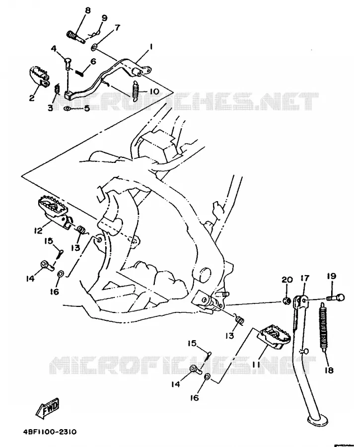 STAND / FOOTREST Yamaha MOTO 200 1992 WR  WR200RD/WR200