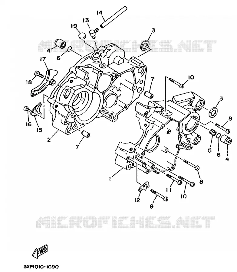 CRANKCASE Yamaha MOTO 200 1993 WR  WR200RE/WR200