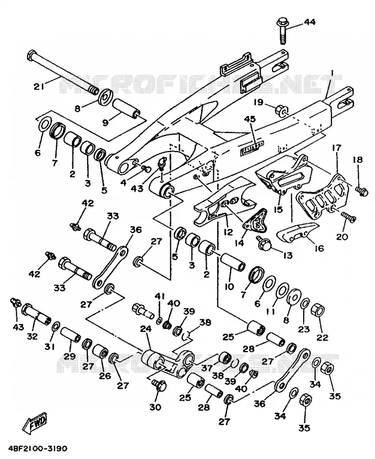SWINGARM Yamaha MOTO 200 1993 WR  WR200RE/WR200