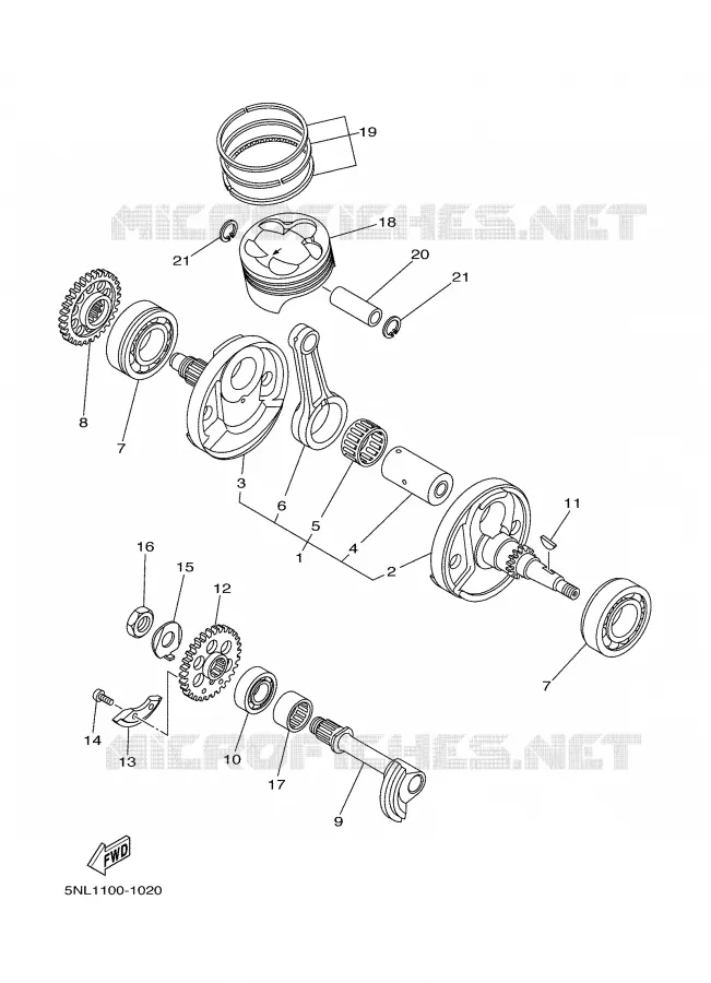 CRANKSHAFT / PISTON Yamaha MOTO 250 2002 WRF  WR250F