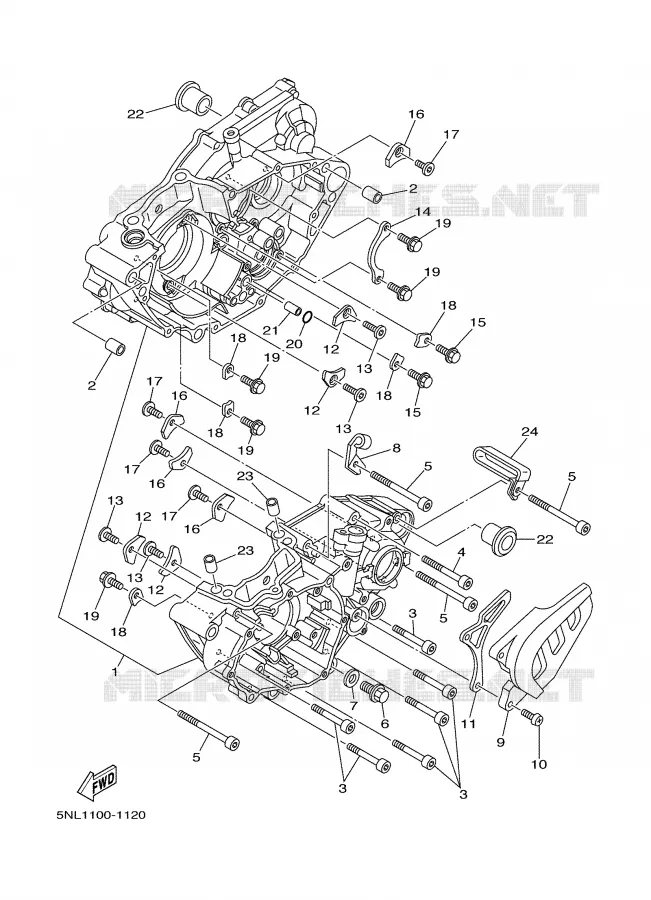 CRANKCASE Yamaha MOTO 250 2002 WRF  WR250F