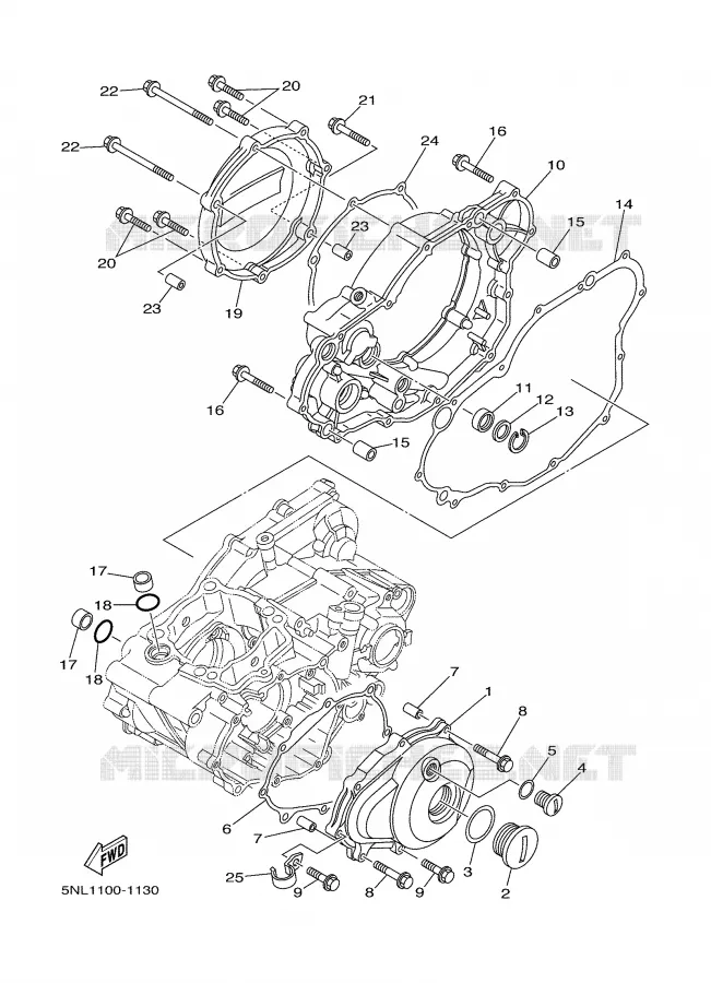COVER - ENGINE 1 Yamaha MOTO 250 2002 WRF  WR250F
