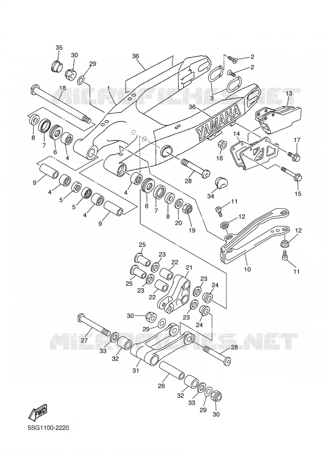 SWINGARM Yamaha MOTO 250 2002 WRF  WR250F