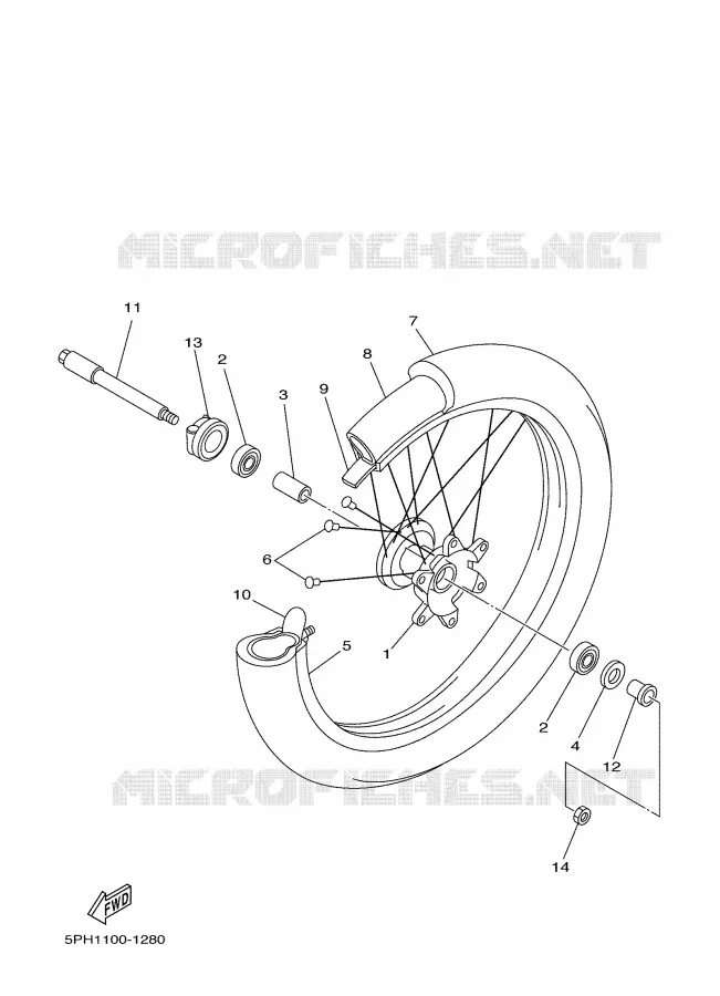 FRONT WHEEL Yamaha MOTO 250 2002 WRF  WR250F