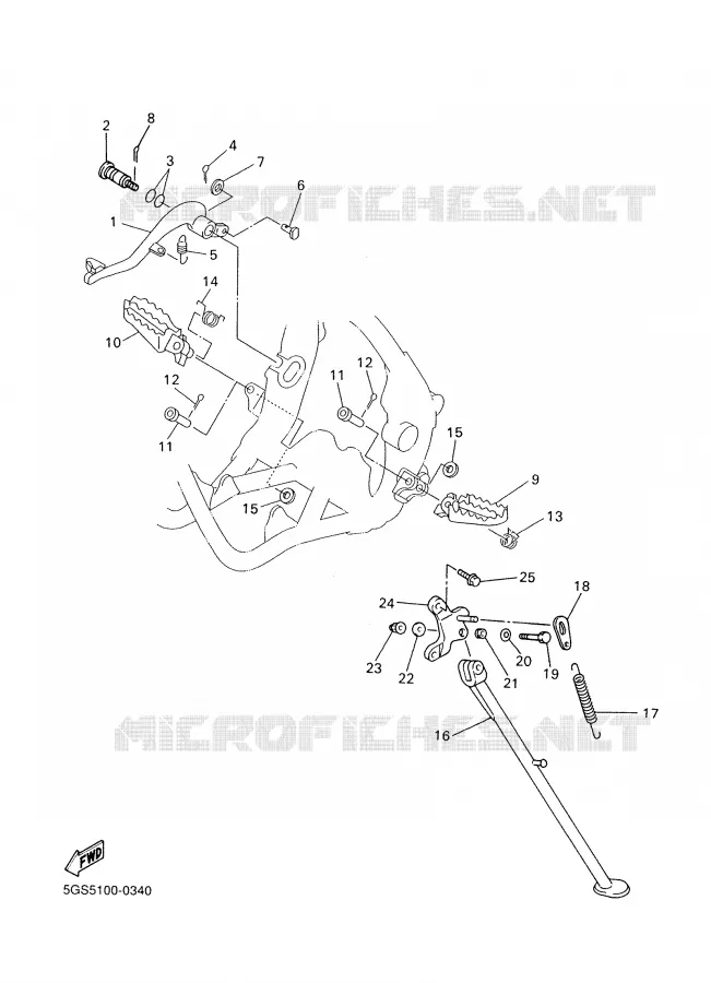 STAND / FOOTREST Yamaha MOTO 250 2002 WRF  WR250F