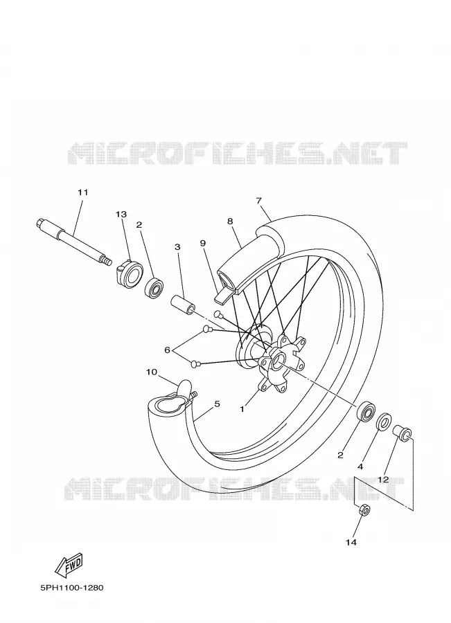FRONT WHEEL Yamaha MOTO 250 2002 WRF  WR250F