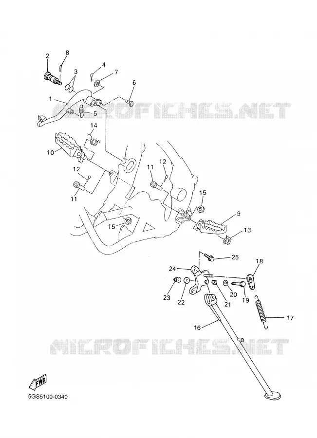 STAND / FOOTREST Yamaha MOTO 250 2002 WRF  WR250F