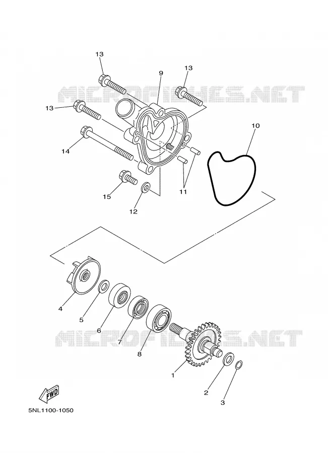 WATERPUMP / HOSES Yamaha MOTO 250 2002 WRF  WR250F