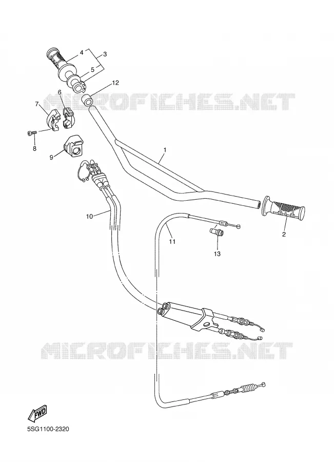 HANDLEBAR & CABLES Yamaha MOTO 250 2002 WRF  WR250F