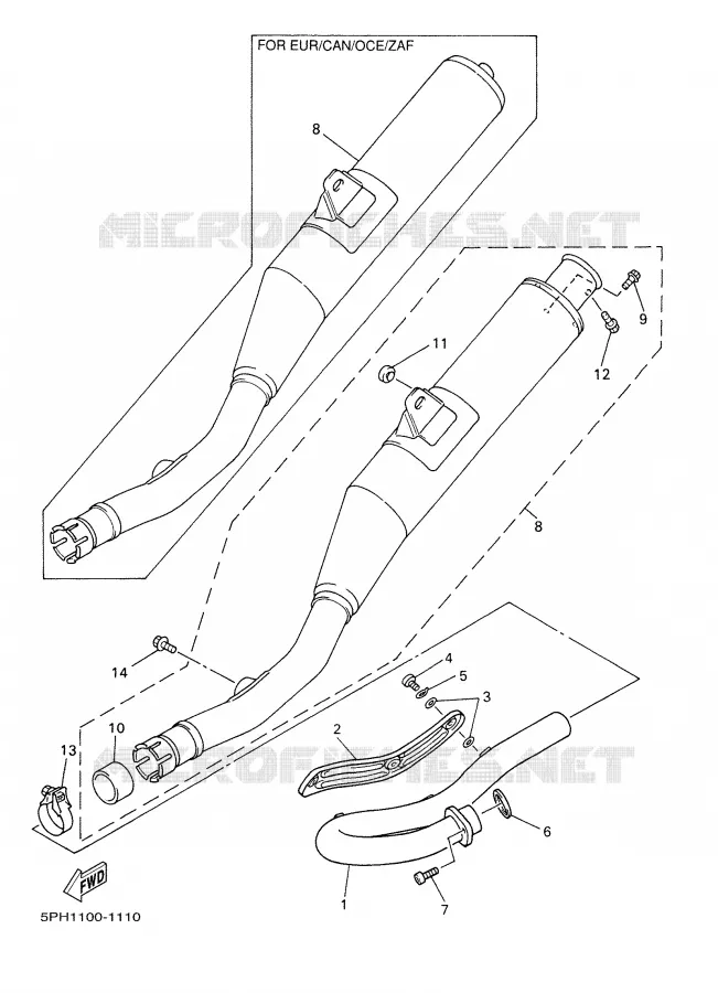 EXHAUST Yamaha MOTO 250 2002 WRF  WR250F