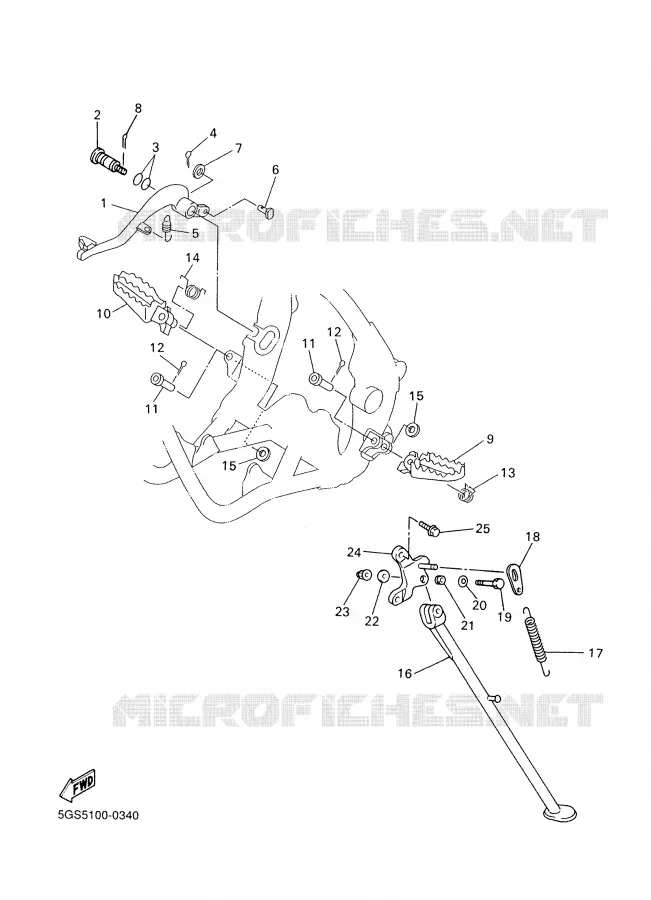 STAND / FOOTREST Yamaha MOTO 250 2002 WRF  WR250F