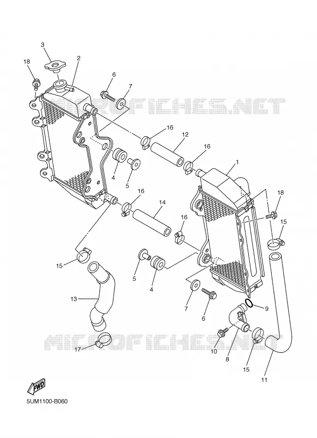 RADIATOR / HOSES Yamaha MOTO 250 2003 WRF  WR250F