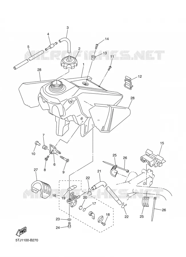FUEL TANK Yamaha MOTO 250 2003 WRF  WR250F
