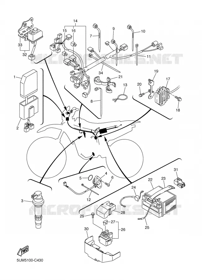 ELECTRICAL 1 Yamaha MOTO 250 2004 WRF  WR250F