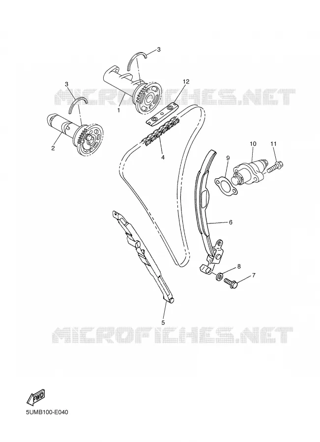 CAMSHAFT / TIMING CHAIN Yamaha MOTO 250 2006 WRF  WR250F