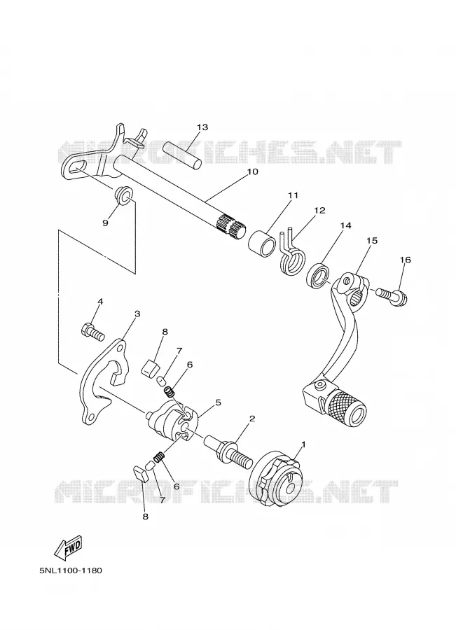 GEAR SHIFT SHAFT / LEVER Yamaha MOTO 250 2006 WRF  WR250F