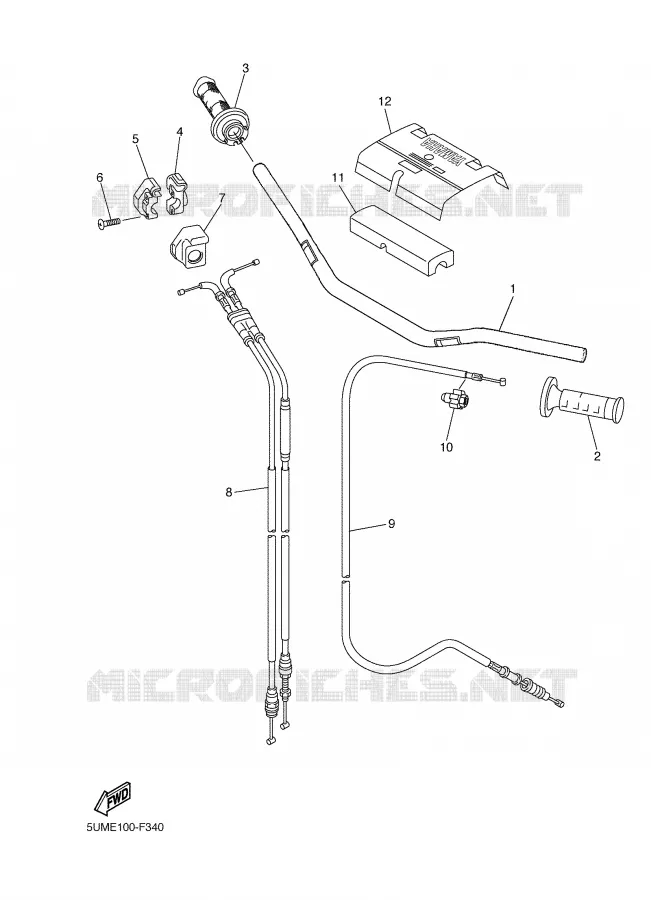 HANDLEBAR & CABLES Yamaha MOTO 250 2007 WRF  WR250F