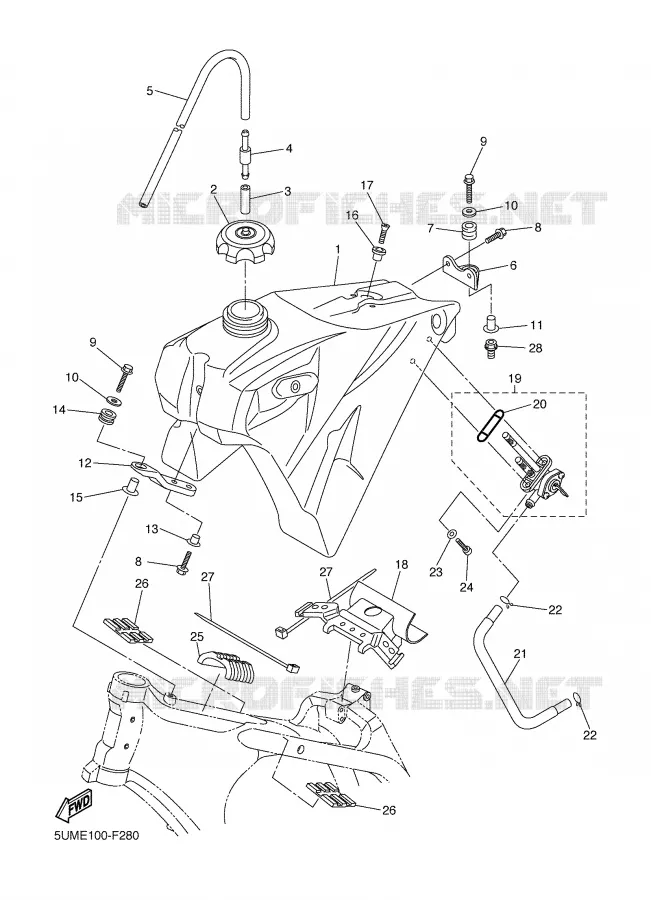 FUEL TANK Yamaha MOTO 250 2007 WRF  WR250F