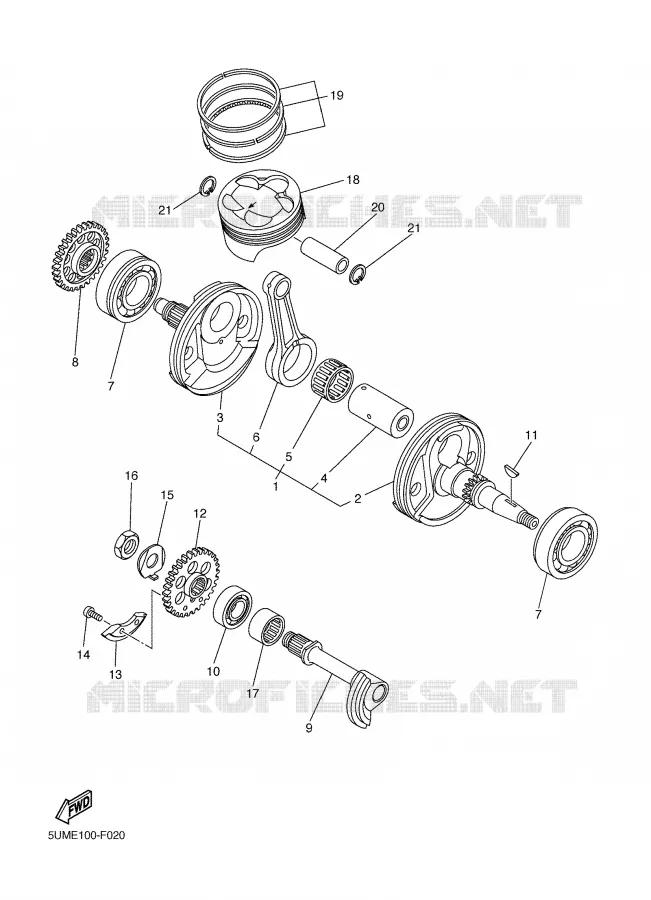 CRANKSHAFT / PISTON Yamaha MOTO 250 2008 WRF  WR250F