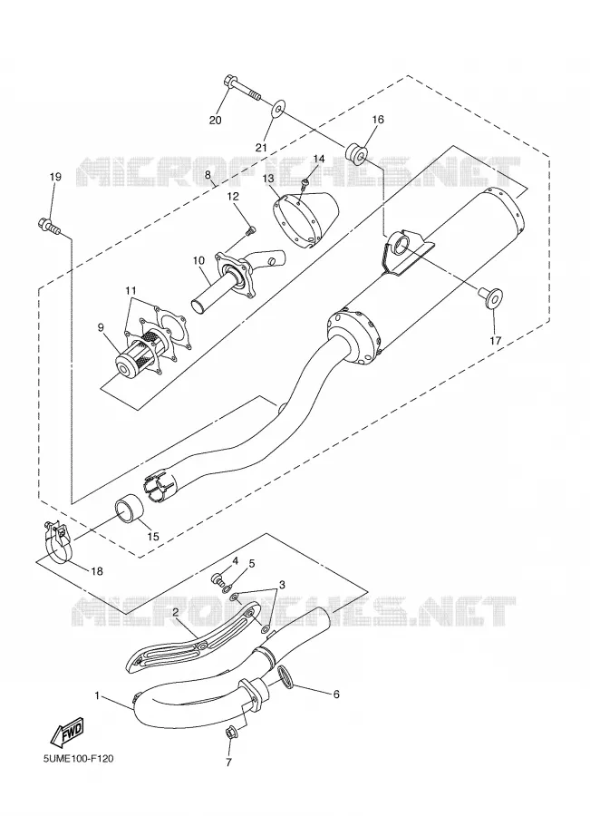 EXHAUST Yamaha MOTO 250 2008 WRF  WR250F