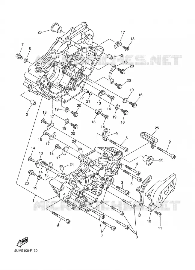 CRANKCASE Yamaha MOTO 250 2008 WRF  WR250F