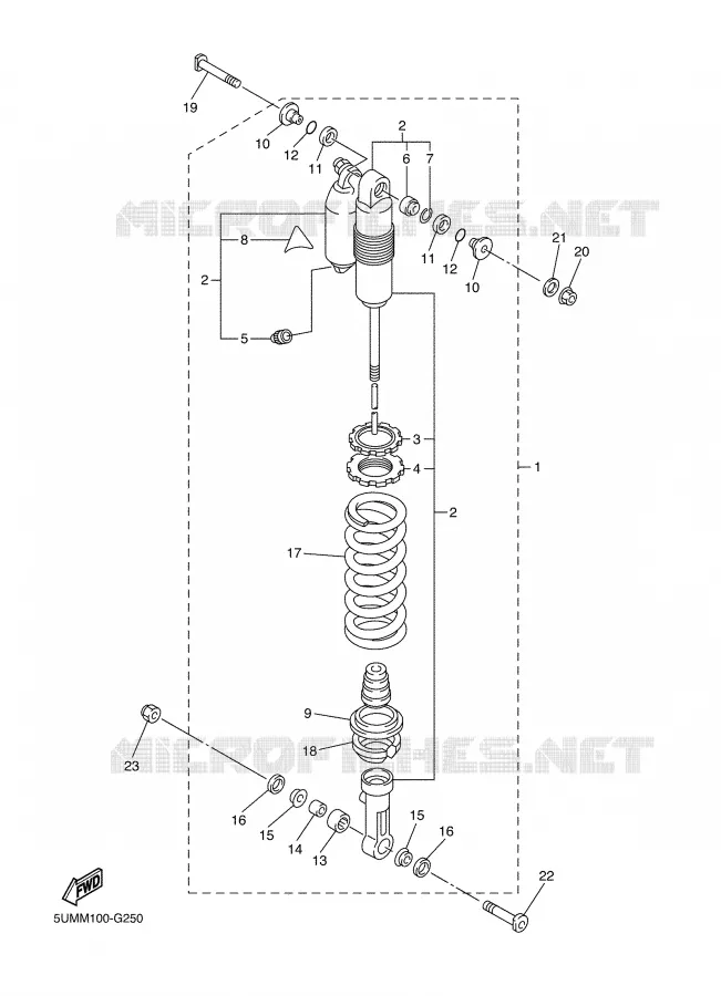 REAR SHOCK ABSORBER Yamaha MOTO 250 2008 WRF  WR250F