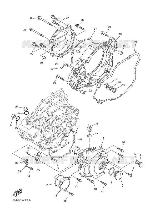 COVER - ENGINE 1 Yamaha MOTO 250 2008 WRF  WR250F
