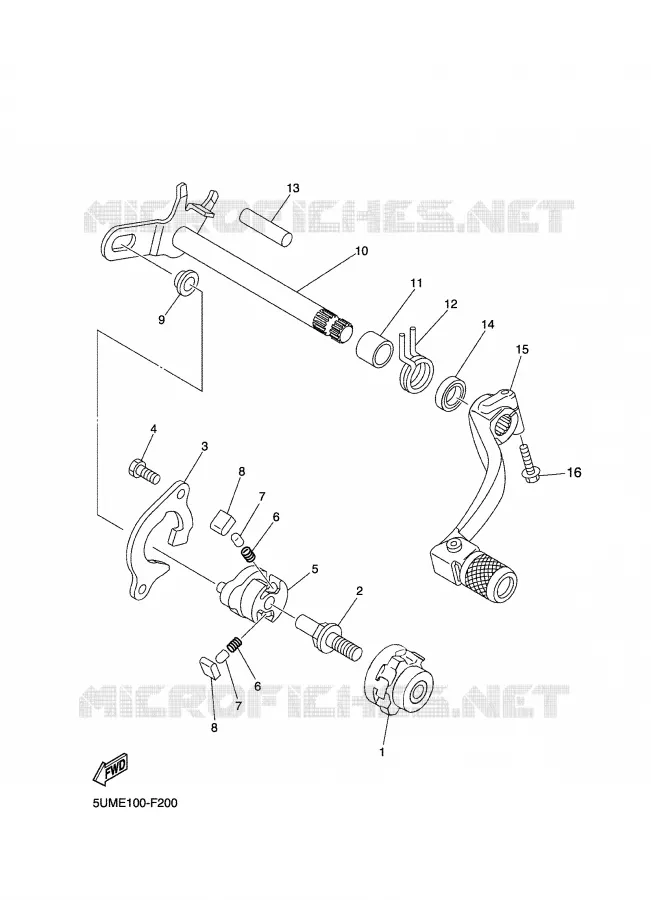 GEAR SHIFT SHAFT / LEVER Yamaha MOTO 250 2008 WRF  WR250F