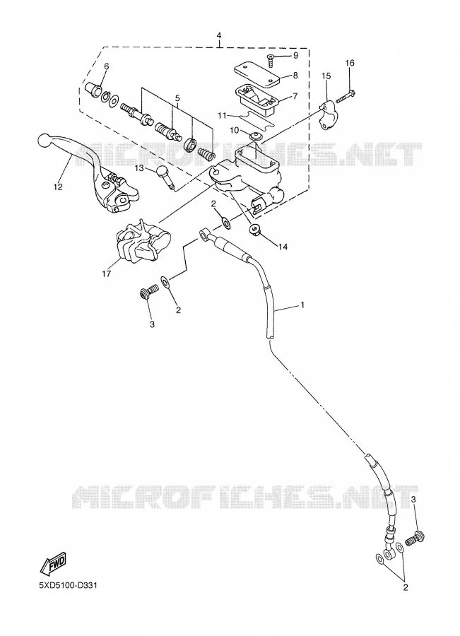 FRONT MASTER CYLINDER Yamaha MOTO 250 2008 WRF  WR250F