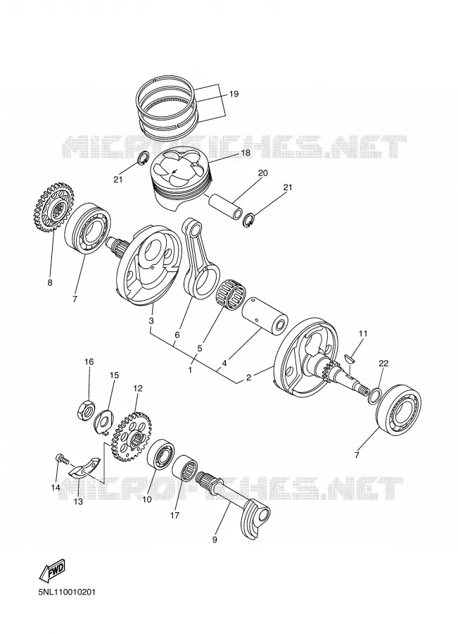 CRANKSHAFT / PISTON Yamaha MOTO 250 2003 WRF  WR250FR