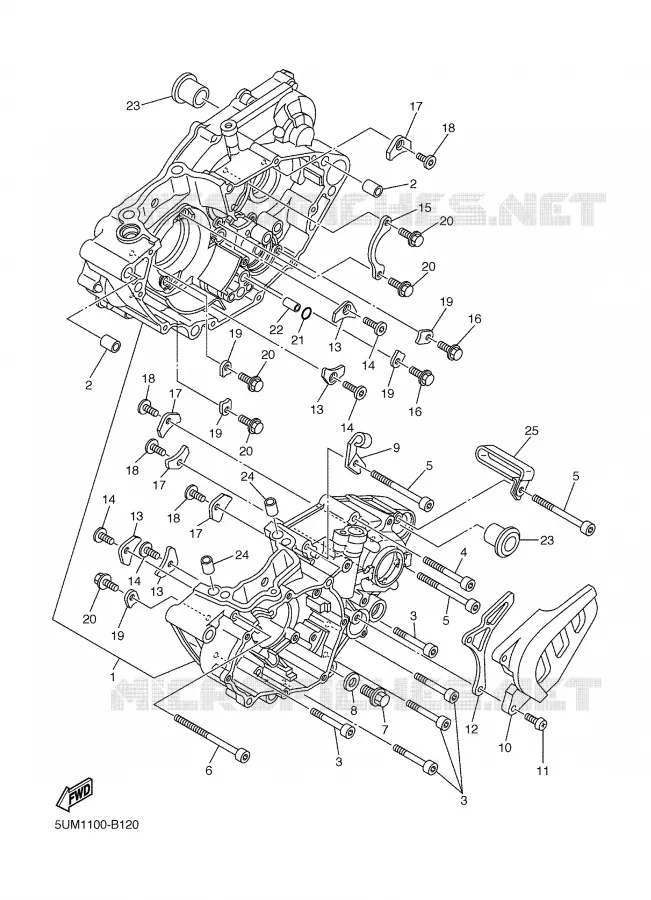 CRANKCASE Yamaha MOTO 250 2003 WRF  WR250FR