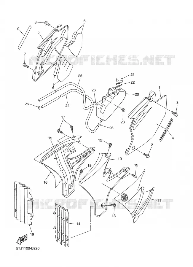 SIDE COVER Yamaha MOTO 250 2003 WRF  WR250FR