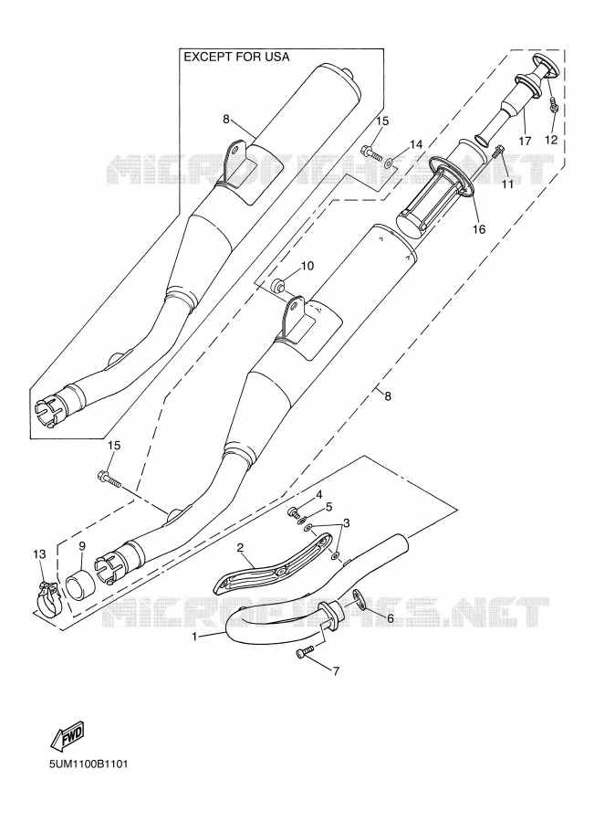 EXHAUST Yamaha MOTO 250 2003 WRF  WR250FR