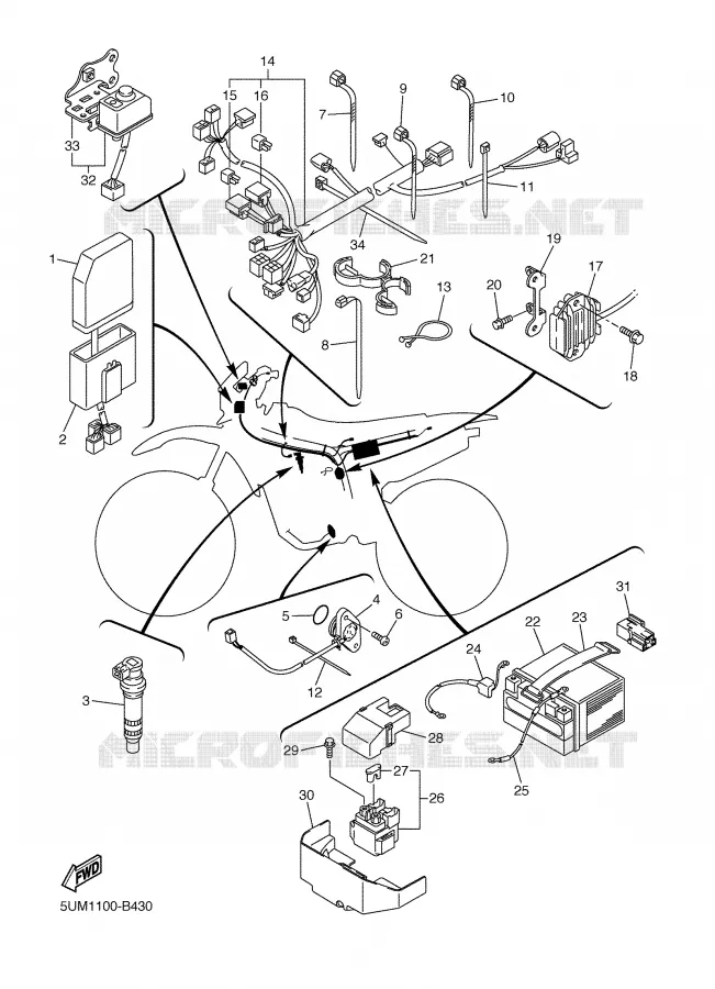 ELECTRICAL 1 Yamaha MOTO 250 2003 WRF  WR250FR