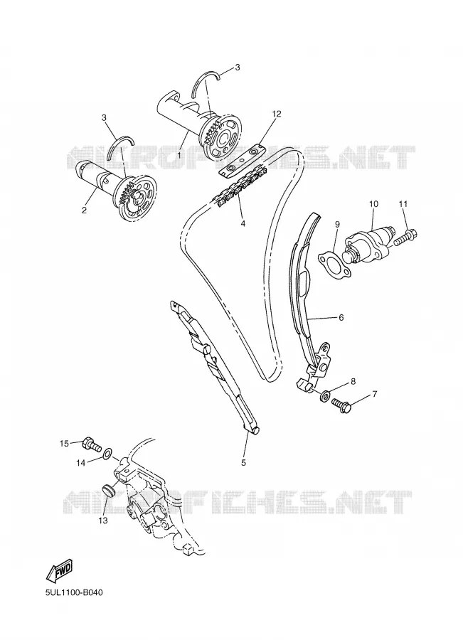 CAMSHAFT / TIMING CHAIN Yamaha MOTO 250 2003 WRF  WR250FR