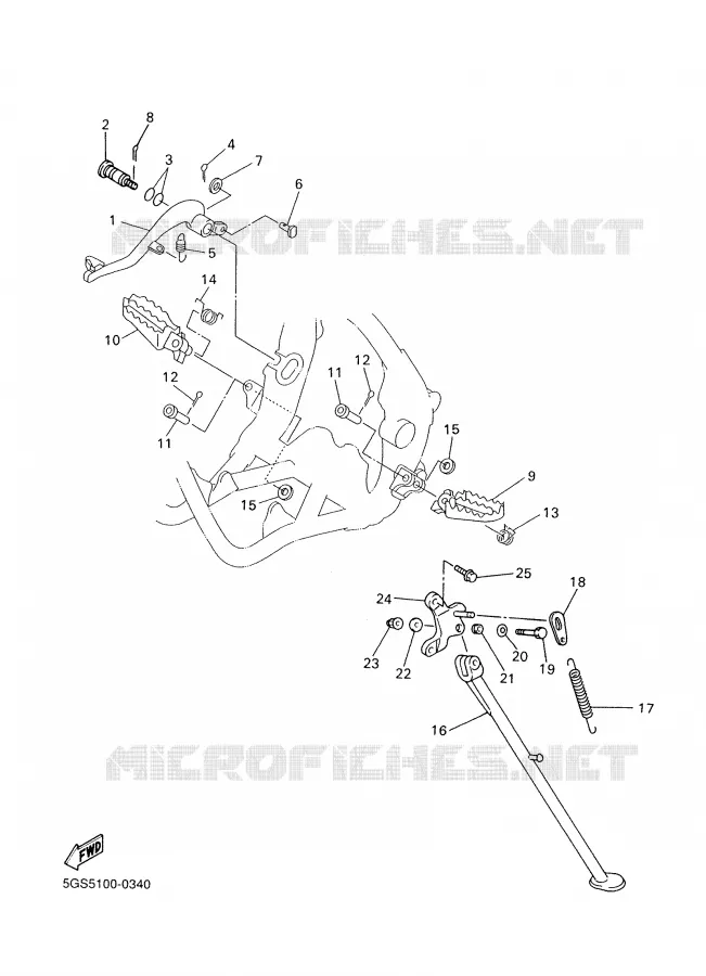 STAND / FOOTREST Yamaha MOTO 250 2003 WRF  WR250FR