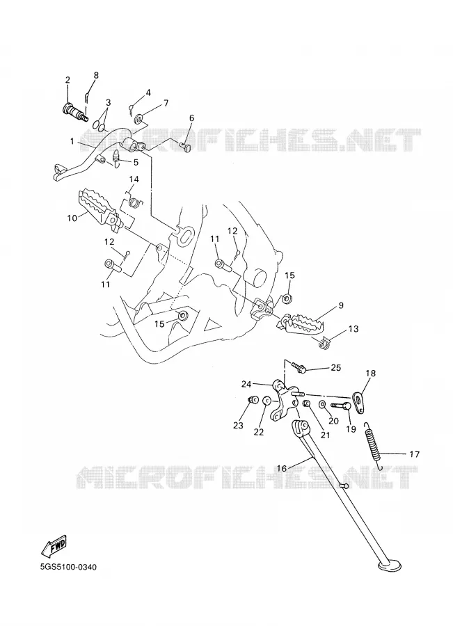 STAND / FOOTREST Yamaha MOTO 250 2003 WRF  WR250FR