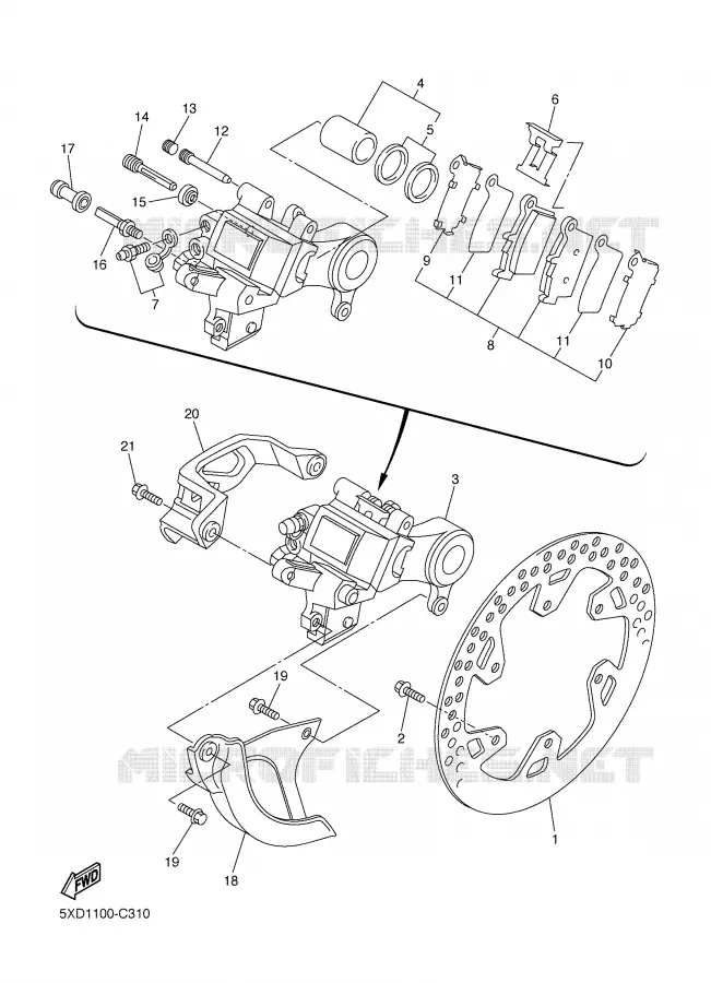 REAR BRAKE CALIPER Yamaha MOTO 250 2004 WRF  WR250FS