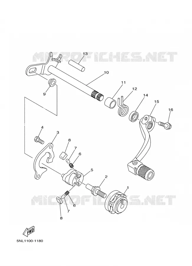 GEAR SHIFT SHAFT / LEVER Yamaha MOTO 250 2004 WRF  WR250FS