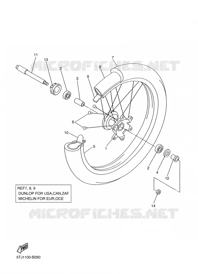 FRONT WHEEL Yamaha MOTO 250 2004 WRF  WR250FS