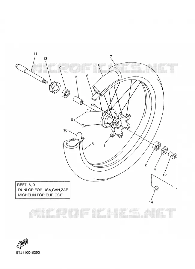 FRONT WHEEL Yamaha MOTO 250 2004 WRF  WR250FS