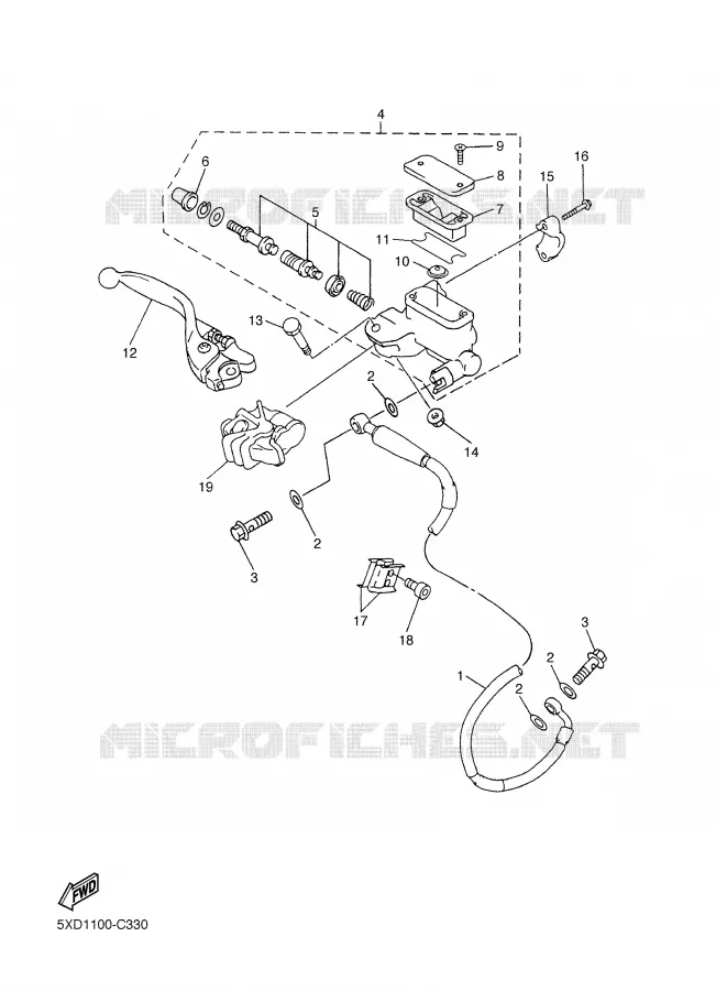 FRONT MASTER CYLINDER Yamaha MOTO 250 2004 WRF  WR250FS
