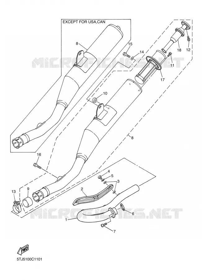 EXHAUST Yamaha MOTO 250 2004 WRF  WR250FS