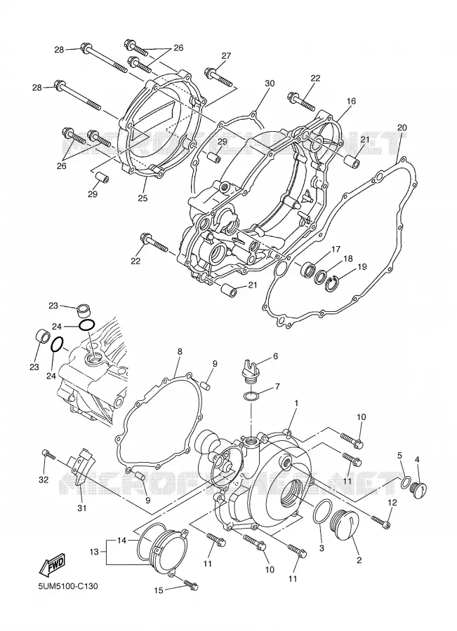 COVER - ENGINE 1 Yamaha MOTO 250 2004 WRF  WR250FS