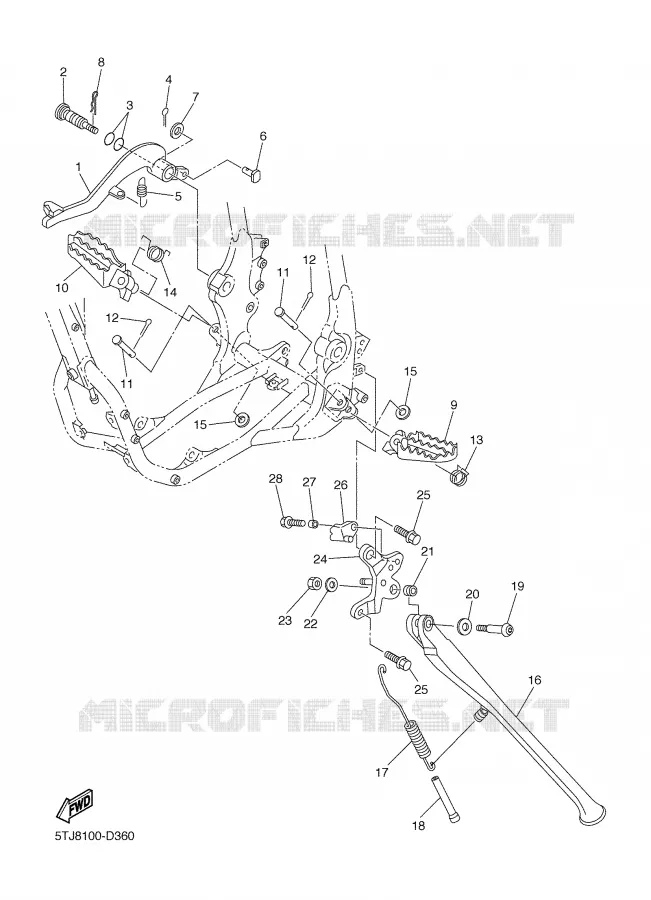 STAND / FOOTREST Yamaha MOTO 250 2005 WRF  WR250FT