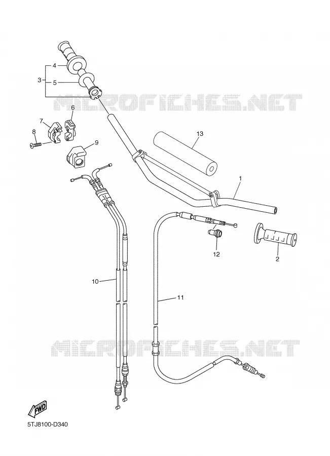 HANDLEBAR & CABLES Yamaha MOTO 250 2005 WRF  WR250FT